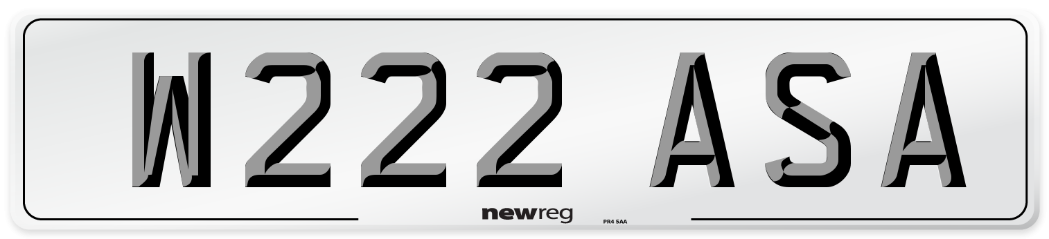 W222 ASA Number Plate from New Reg